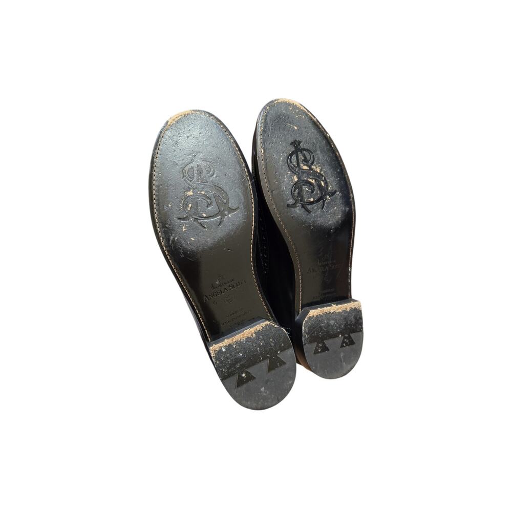 The Office of Angela Scott Black Ms. Penny Patent Leather Loafers EU 38 US 8 - Picture 7 of 9